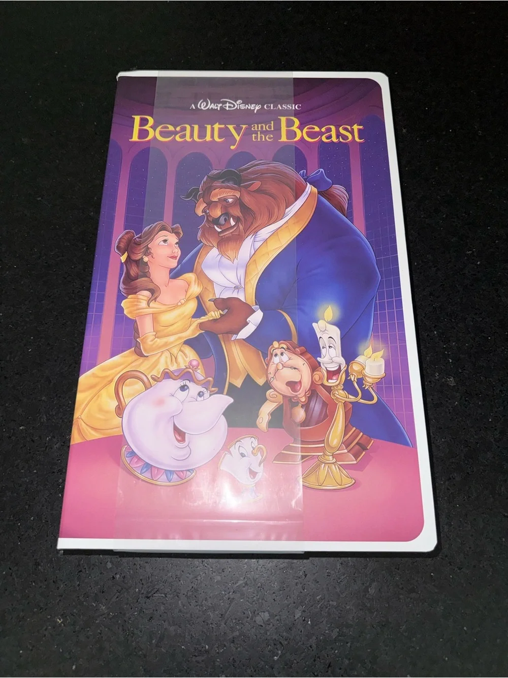 NEW SEALED Disney BEAUTY &THE BEAST VHS Boxed Silk Touch Throw Blanket 50×70